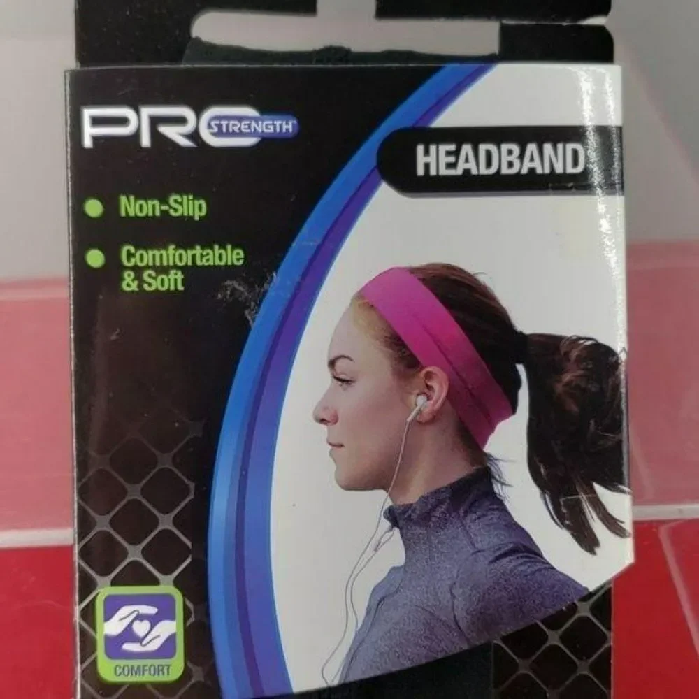 Pro Strength Black New‎ Non Slip Sports Headband